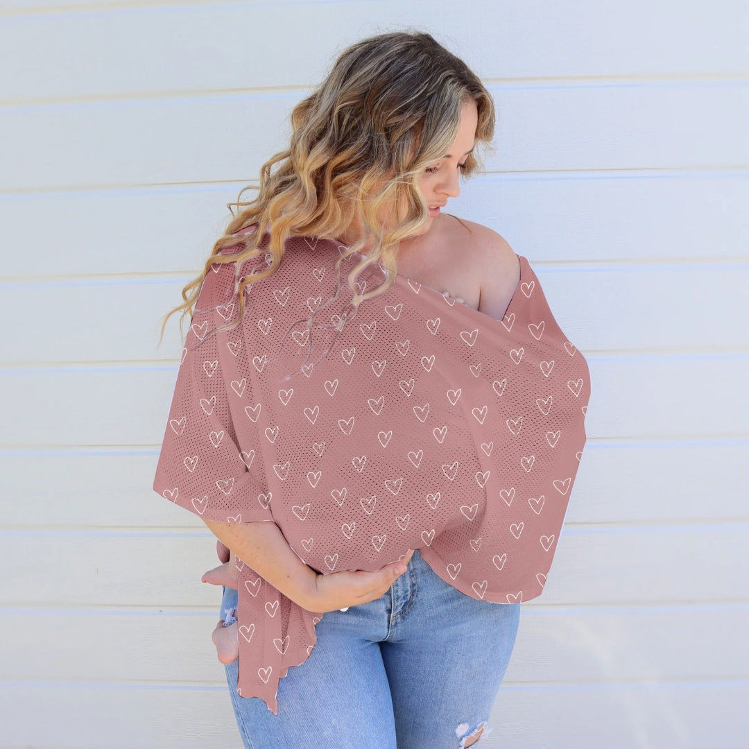 Bubba Blue Nordic Air+ Mesh Nursing Scarf 2pk Berry/Rose