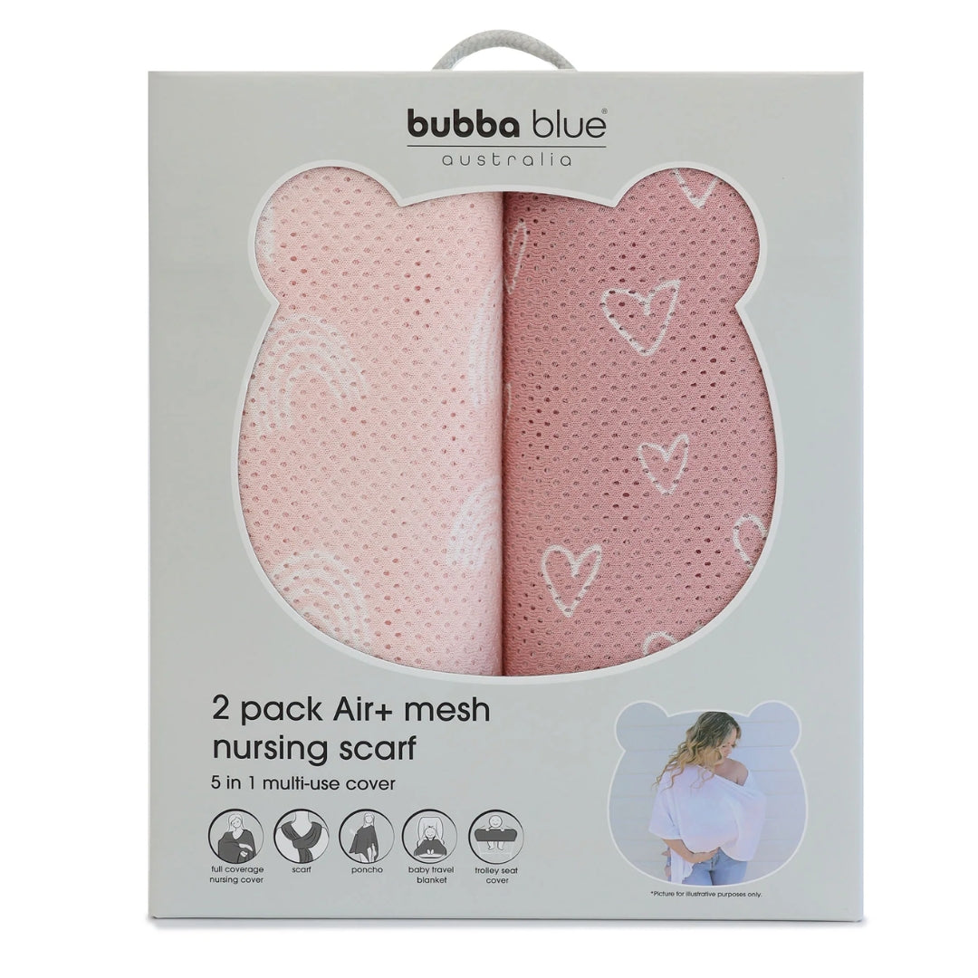 Bubba Blue Nordic Air+ Mesh Nursing Scarf 2pk Berry/Rose