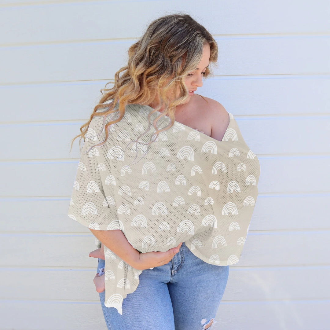 Bubba Blue Nordic Air+ Mesh Nursing Scarf 2pk Grey/Sand