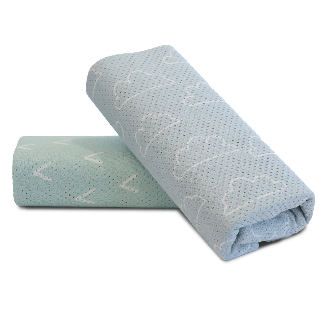 Bubba Blue Nordic Air+ Mesh Nursing Scarf 2pk Sky/Mint