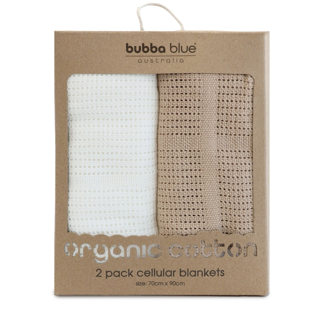 Bubba Blue Organic Cotton Blanket 2 Pack Chestnut