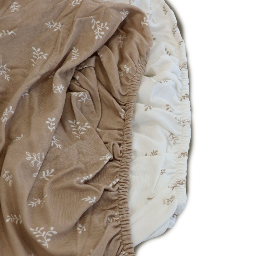 Bubba Blue Organic Cotton Co-Sleeper/Bedside Bed Fitted Sheets 2 Pack Chestnut