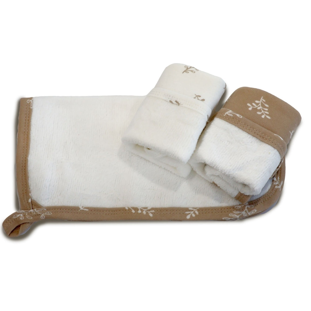 Bubba Blue Organic Cotton Wash Cloths 3pk Chestnut