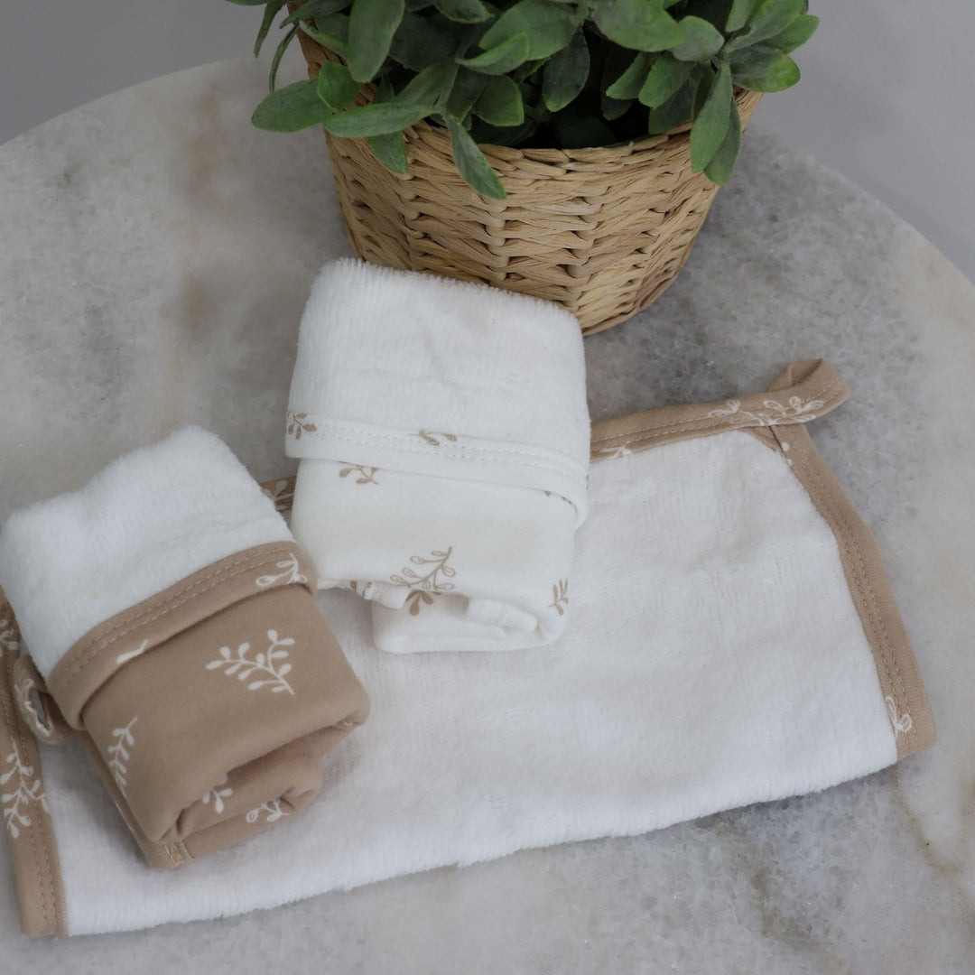 Bubba Blue Organic Cotton Wash Cloths 3pk Chestnut