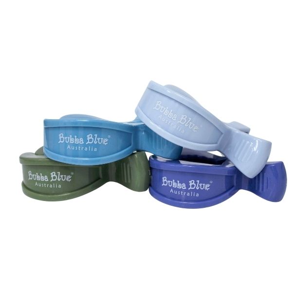 Bubba Blue Pram Clips Boy 4pk - Dusty Blue/Teal/Navy/Pesto