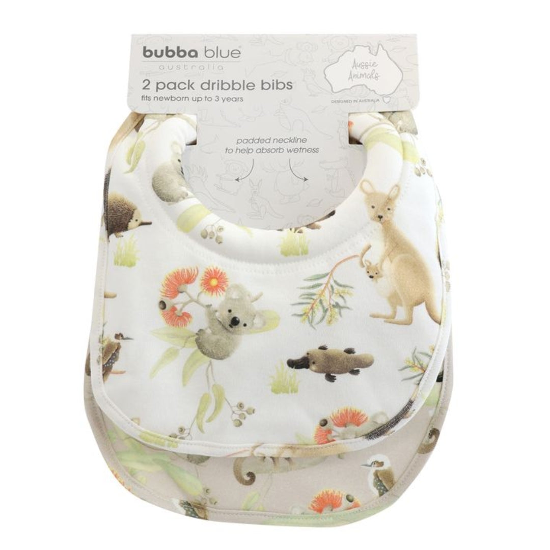 Bubba Blue Aussie Animals Dribble Bibs 2pk