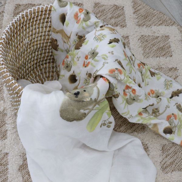 Bubba Blue Muslin Wraps Aussie Animals 3pk
