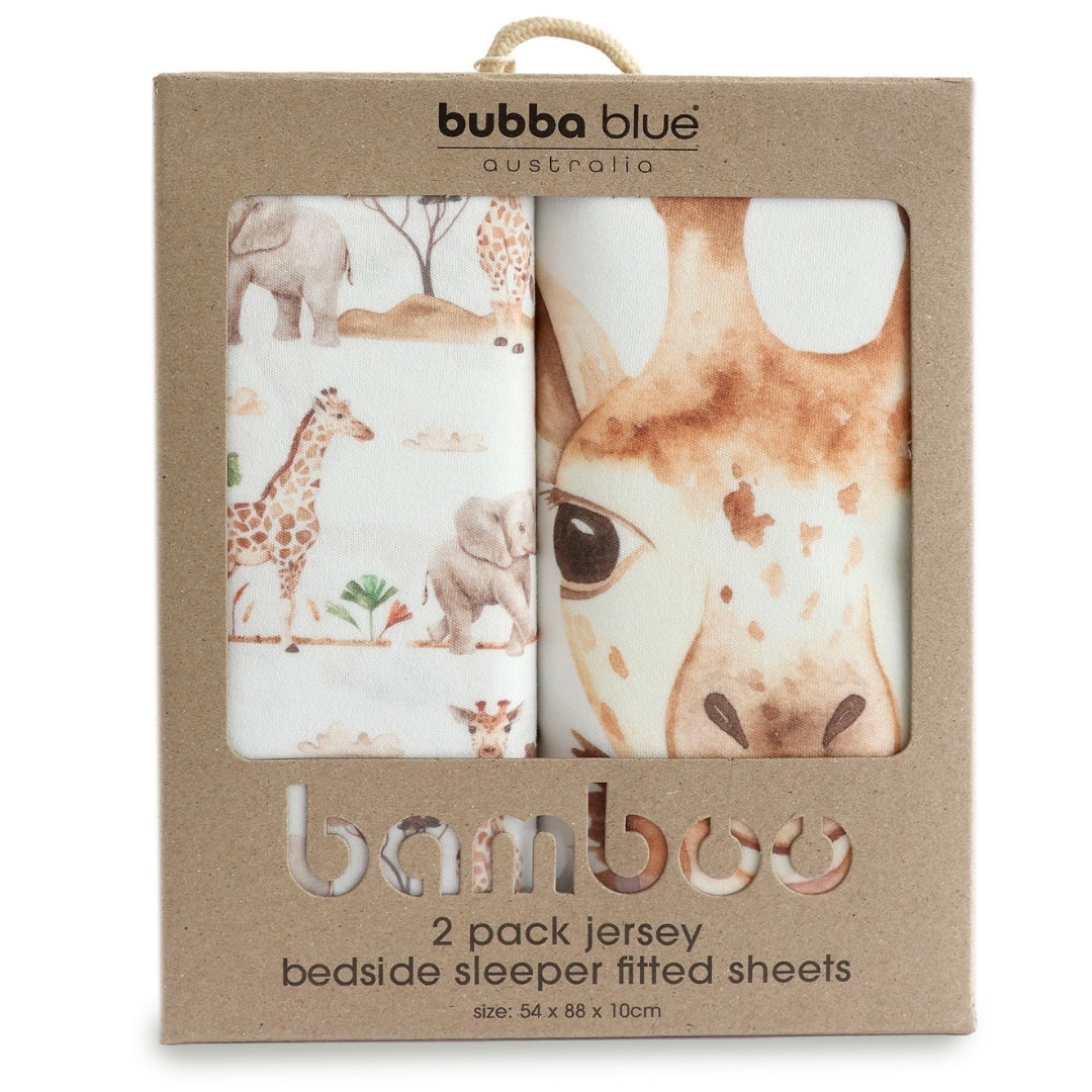 Bubba Blue Adventure Bamboo Jersey Bedside Sleeper Fitted Sheets 2 Pack