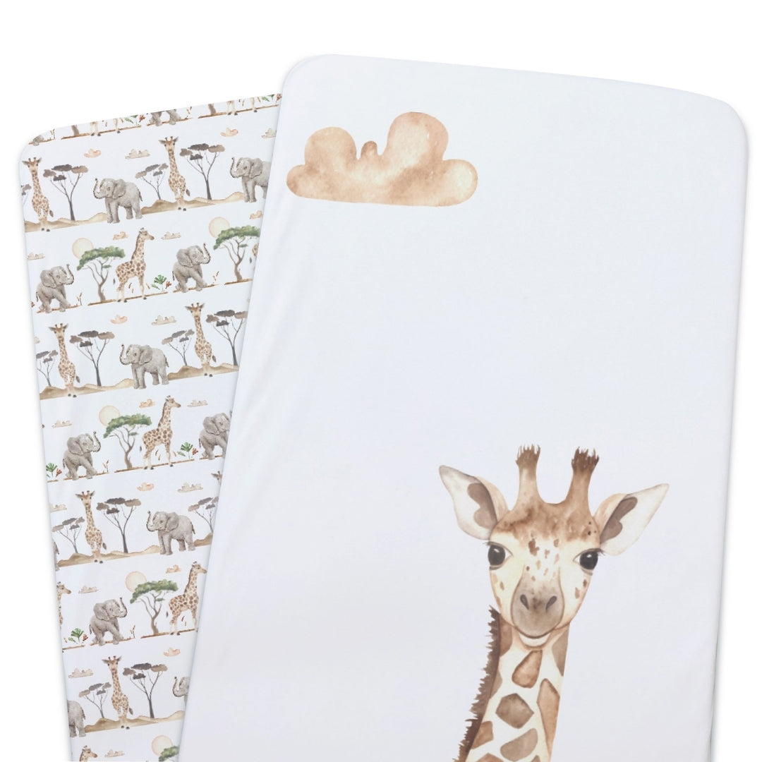 Bubba Blue Adventure Bamboo Jersey Bedside Sleeper Fitted Sheets 2 Pack