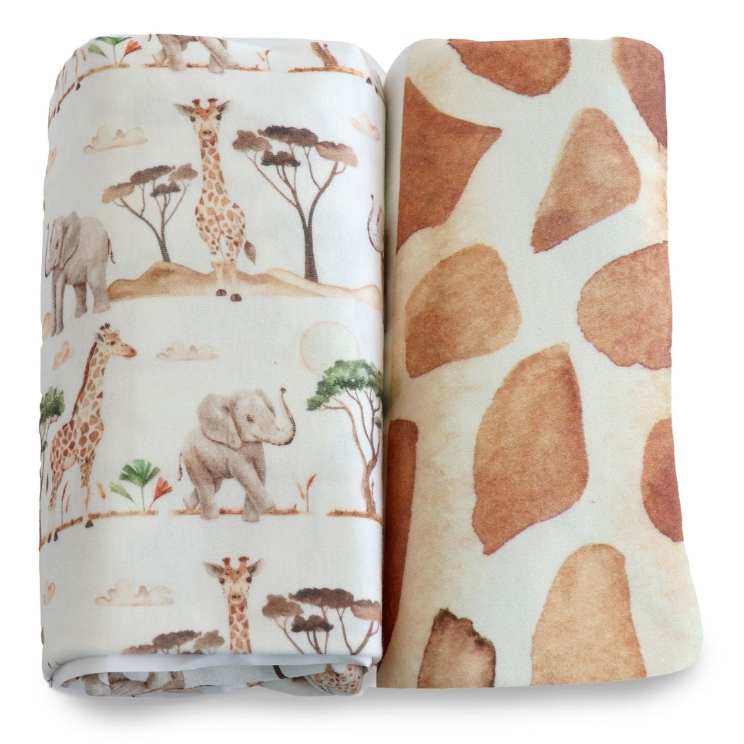 Bubba Blue Adventure Bamboo Jersey Cot Fitted Sheets 2 Pack