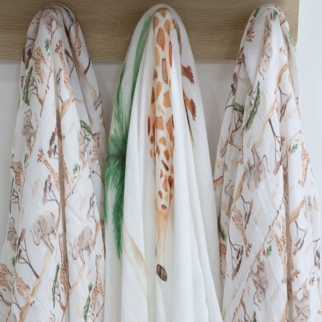 Bubba Blue Adventure Bamboo Muslin Wraps 3 Pack