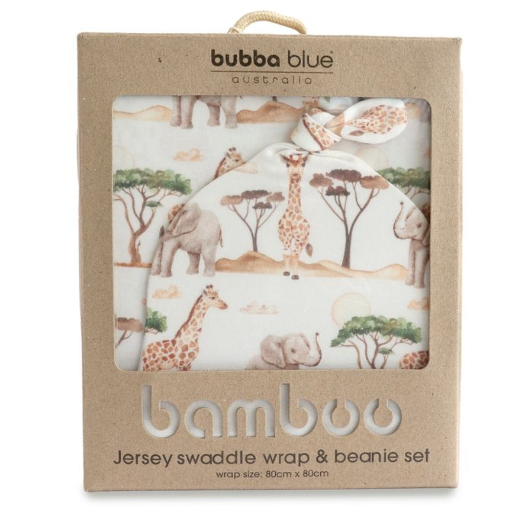 Bubba Blue Adventure Jersey Swaddle & Beanie Set