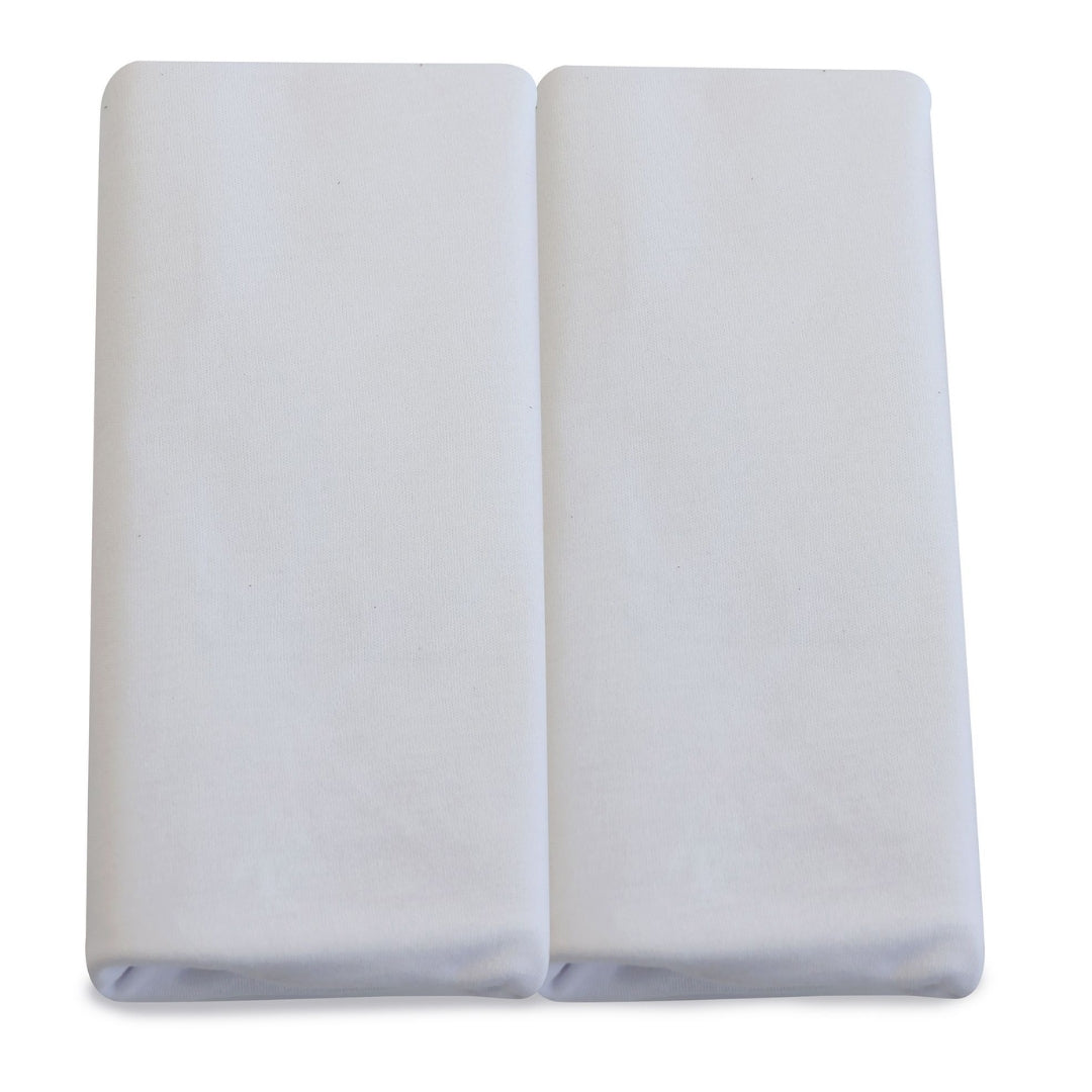 Bubba Blue White Jersey Bedside Sleeper Fitted Sheets 2 Pack