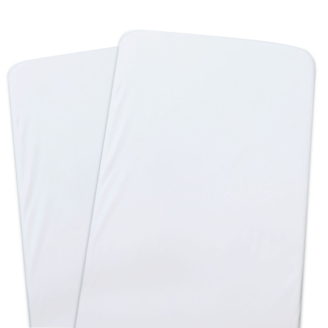Bubba Blue White Jersey Bedside Sleeper Fitted Sheets 2 Pack