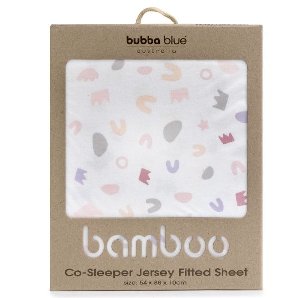 Bubba Blue Bamboo Sleepy Safari Jersey Co Sleeper Fitted Sheet Blush