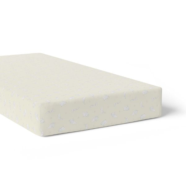 Bubba Blue Bamboo Sleepy Safari Jersey Cot Fitted Sheet Vanilla