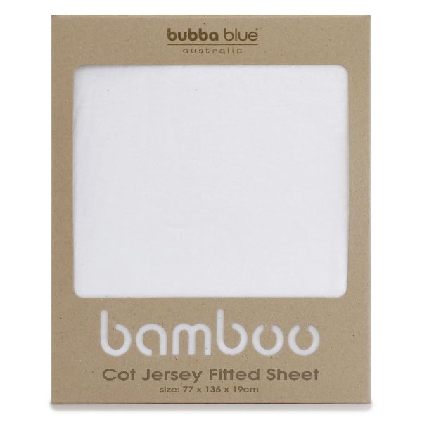 Bubba Blue Bamboo Jersey Cot Fitted Sheet