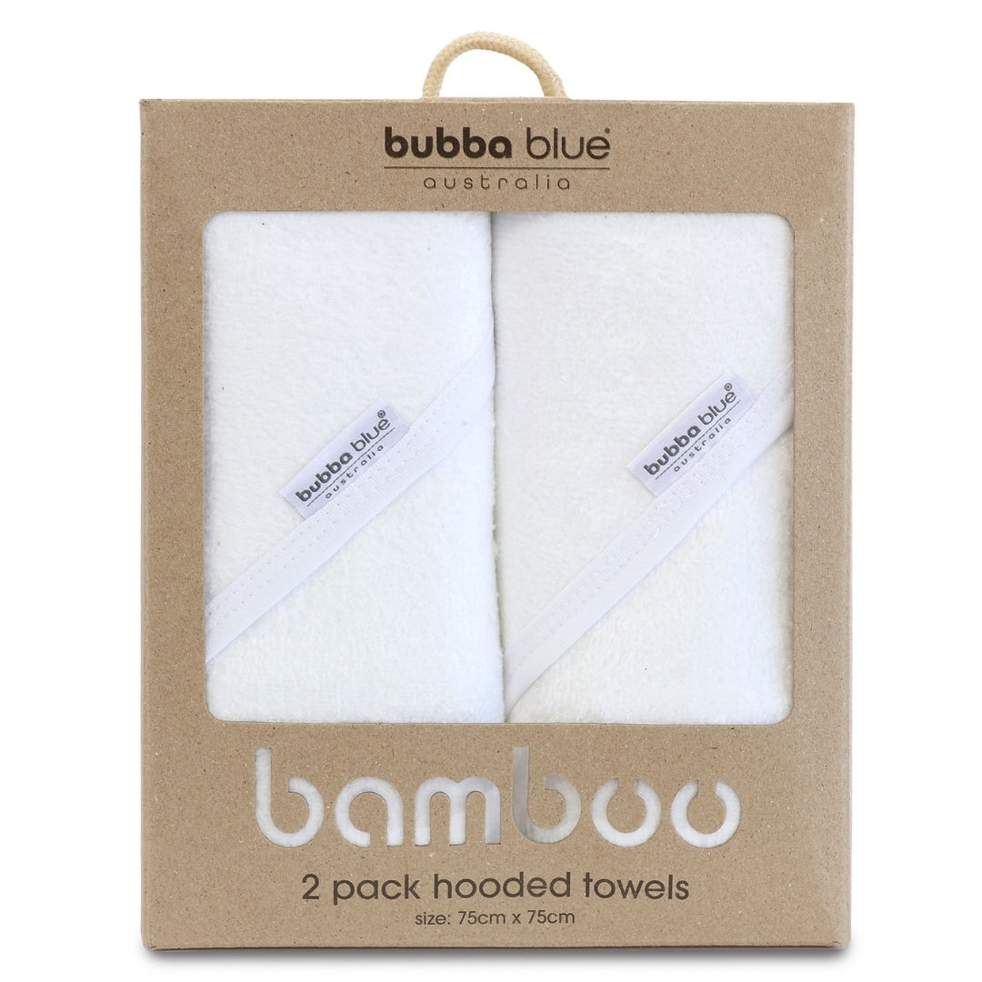 Bubba Blue White Bamboo Hooded Towels 2 Pack