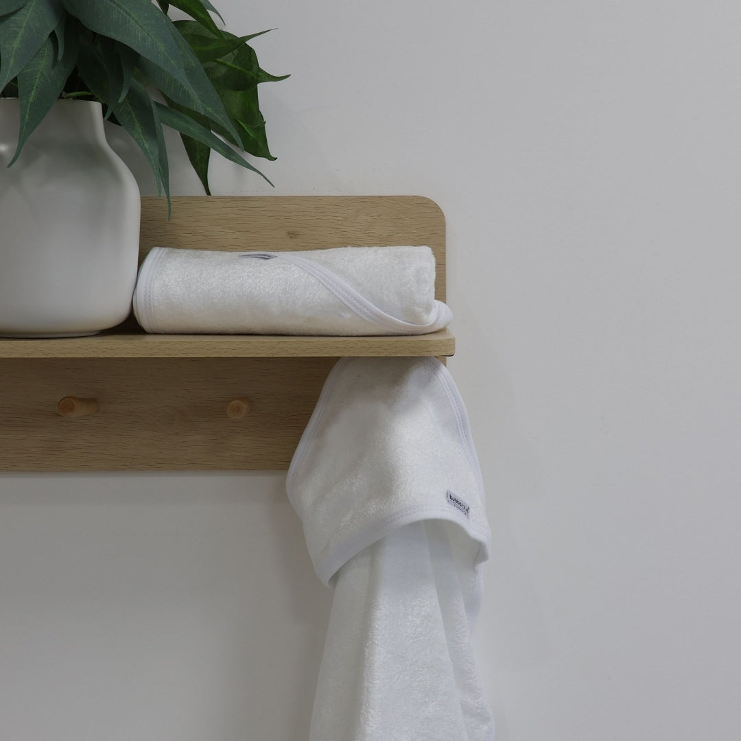 Bubba Blue White Bamboo Hooded Towels 2 Pack