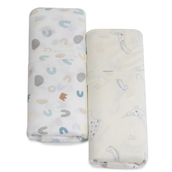 Bubba Blue Bamboo Sleepy Safari Jersey Wraps 2pk Vanilla