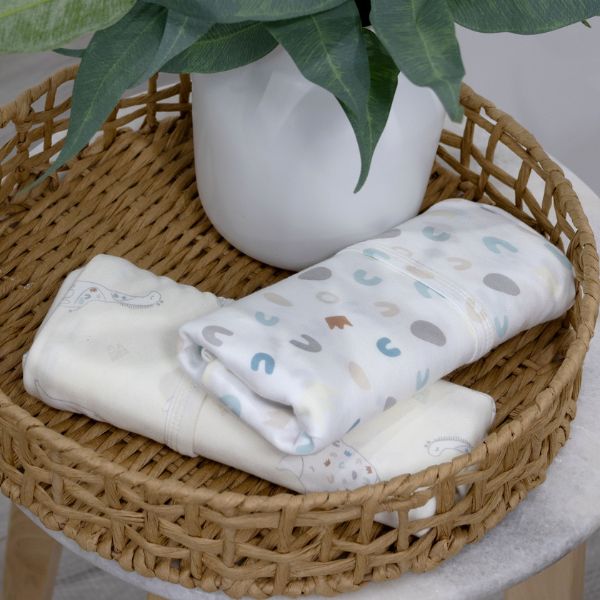 Bubba Blue Bamboo Sleepy Safari Jersey Wraps 2pk Vanilla