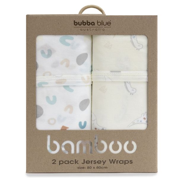 Bubba Blue Bamboo Sleepy Safari Jersey Wraps 2pk Vanilla