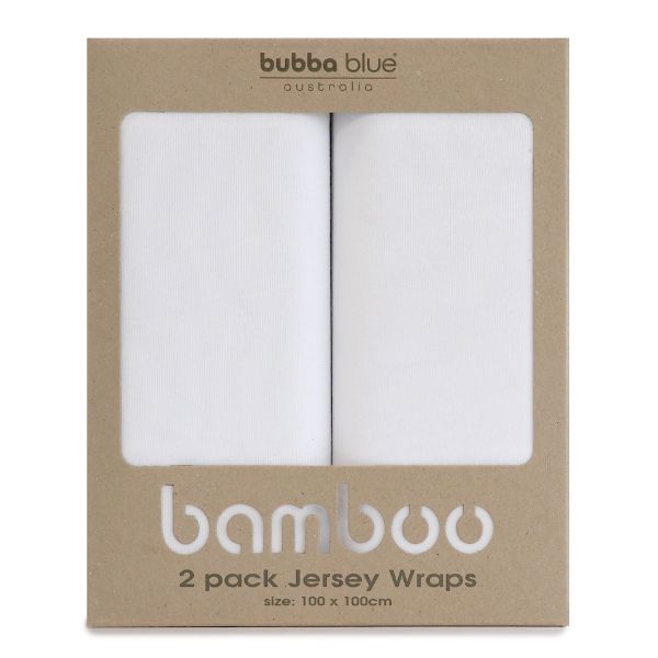Bubba Blue Stretch Jersey Swaddle Wraps 2pk White