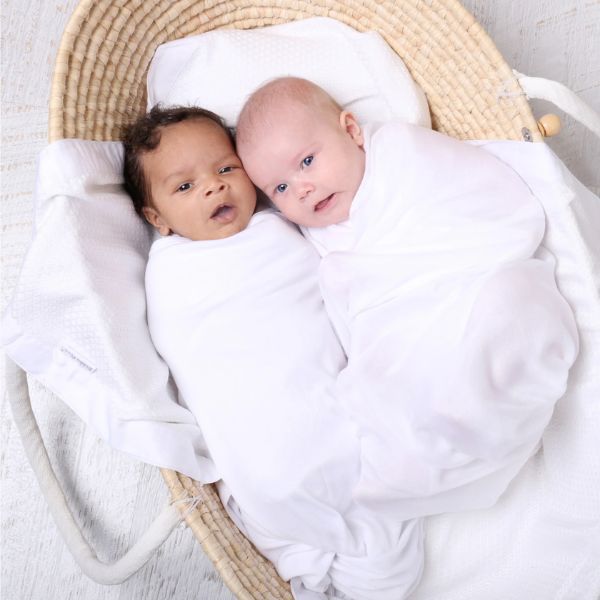 Bubba Blue Stretch Jersey Swaddle Wraps 2pk White
