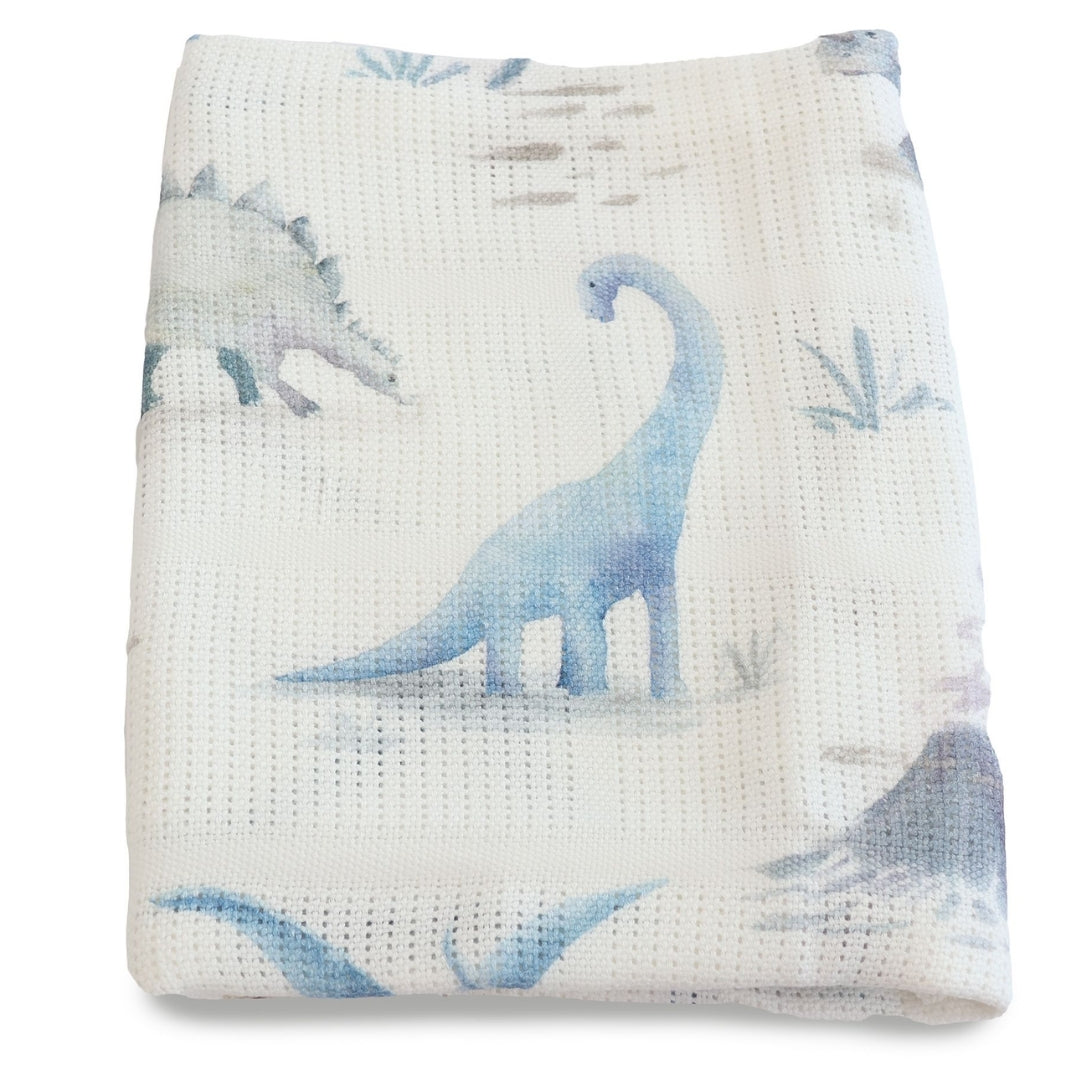 Bubba Blue Jurassic Cellular Blanket Digital Print