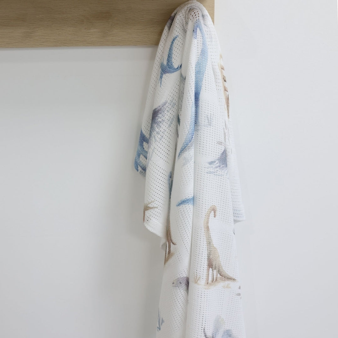 Bubba Blue Jurassic Cellular Blanket Digital Print