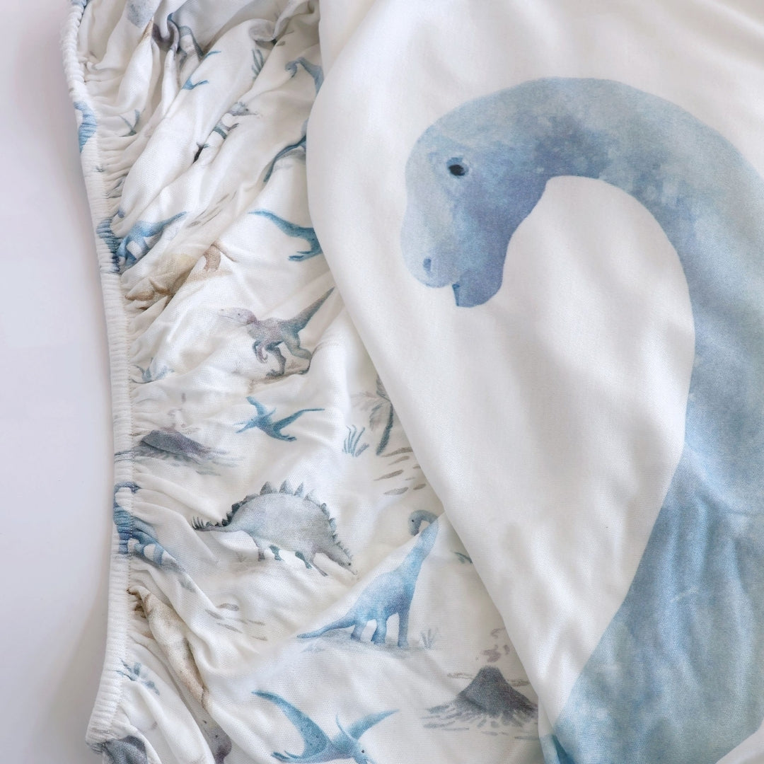Bubba Blue Jurassic Bamboo Jersey Cot Fitted Sheets 2 Pack