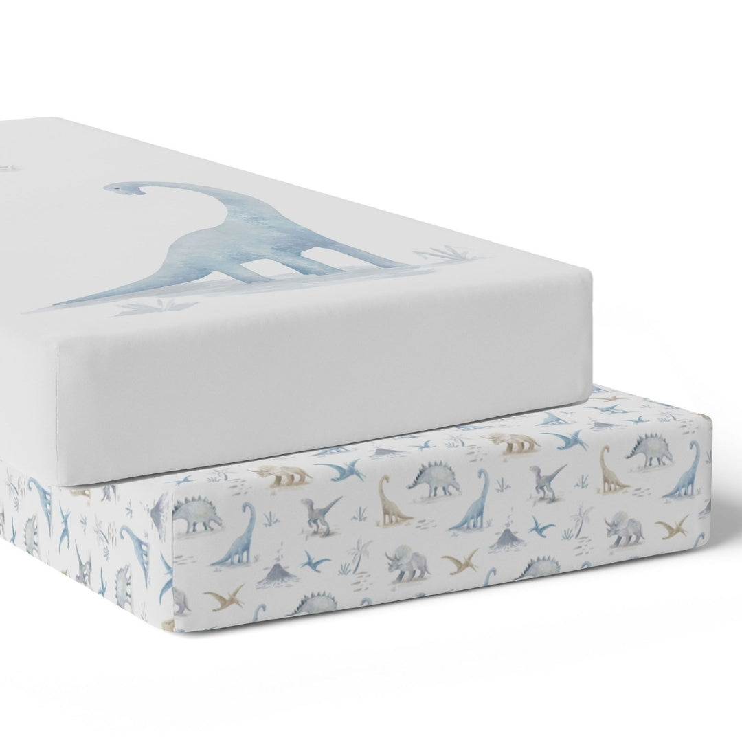 Bubba Blue Jurassic Bamboo Jersey Cot Fitted Sheets 2 Pack