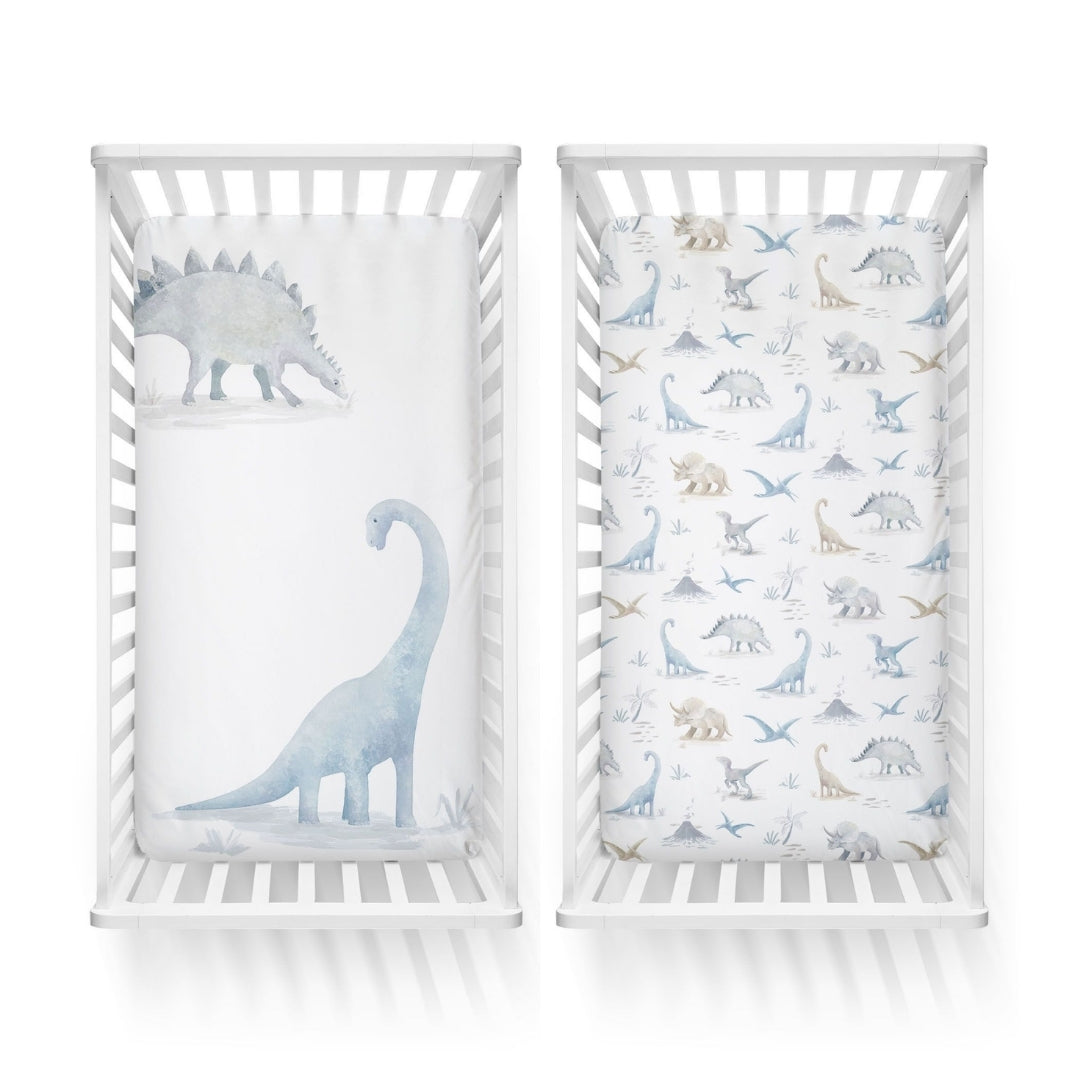 Bubba Blue Jurassic Bamboo Jersey Cot Fitted Sheets 2 Pack