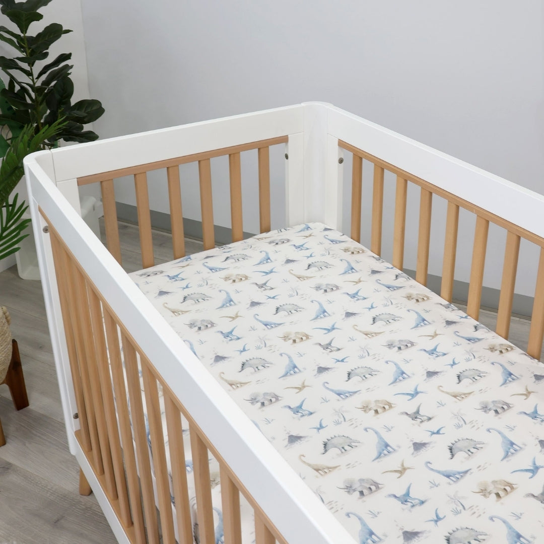 Bubba Blue Jurassic Bamboo Jersey Cot Fitted Sheets 2 Pack