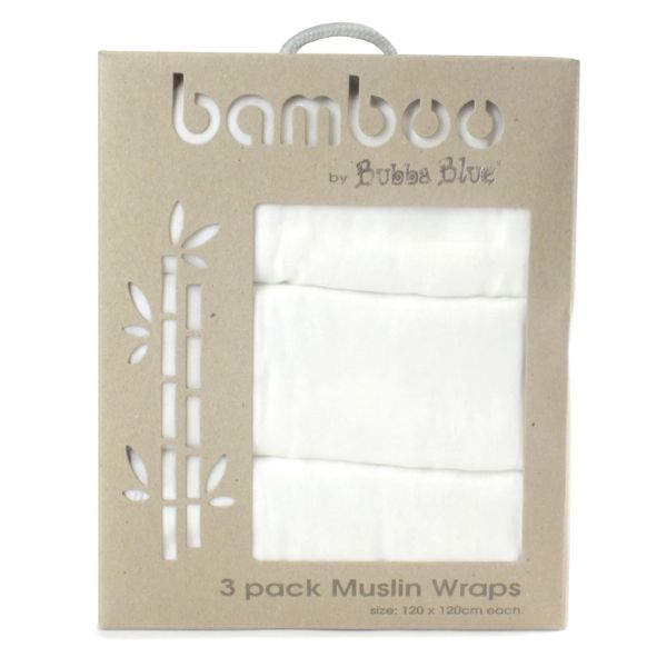 Bubba Blue Bamboo 3pk Muslin Wraps
