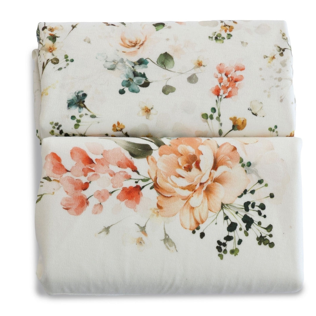 Bubba Blue Peonies Bamboo Waterproof Change Mat Covers 2 Pack