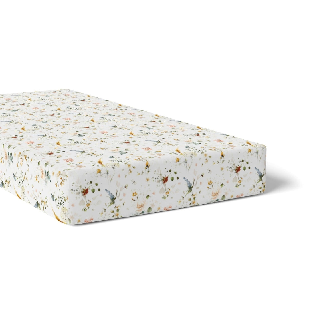 Bubba Blue Peonies Bamboo Jersey Cot Fitted Sheets 2 Pack