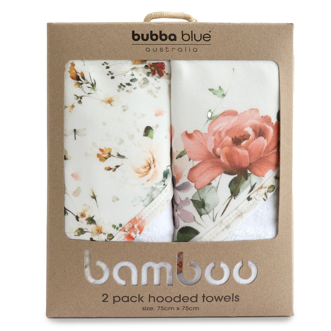Bubba Blue Peonies Bamboo Hooded Towels 2 Pack