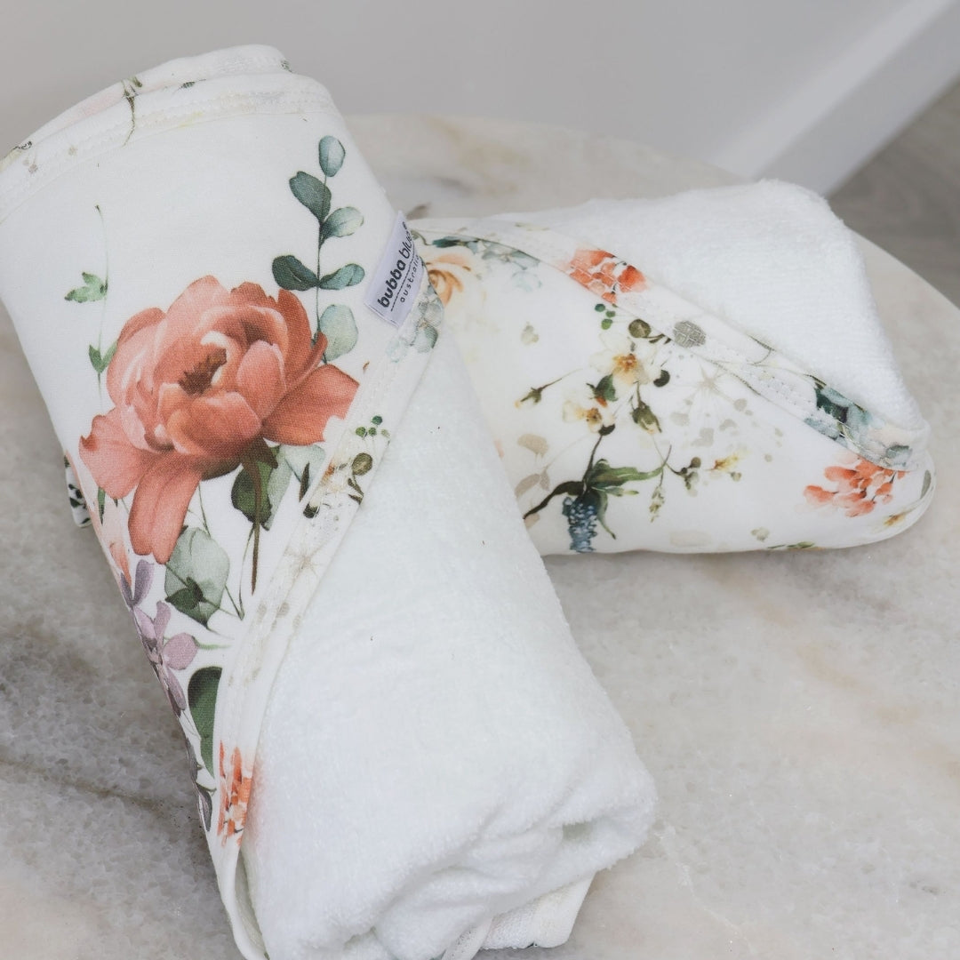Bubba Blue Peonies Bamboo Hooded Towels 2 Pack