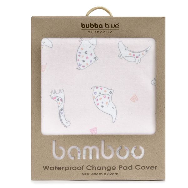 Bubba Blue Bamboo Sleepy Safari Waterproof Change Mat Cover Blush