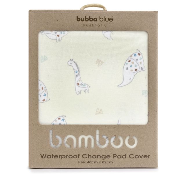 Bubba Blue Bamboo Sleepy Safari Waterproof Change Mat Cover Vanilla