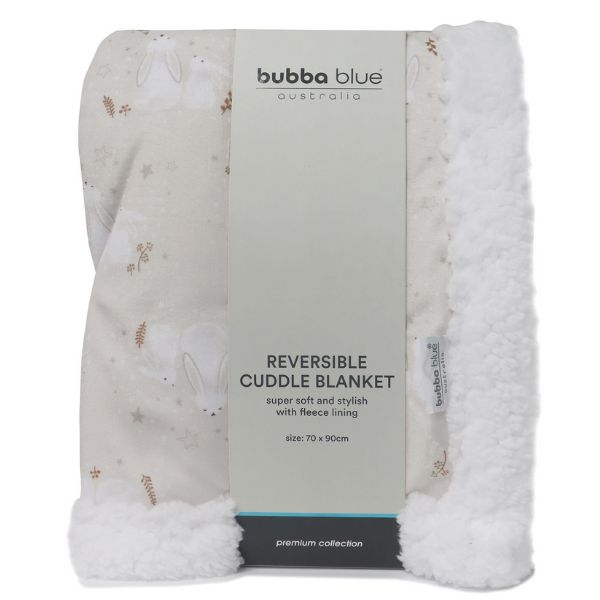 Bubba Blue Bunny Dreams Reversible Fleece Cuddle Blanket