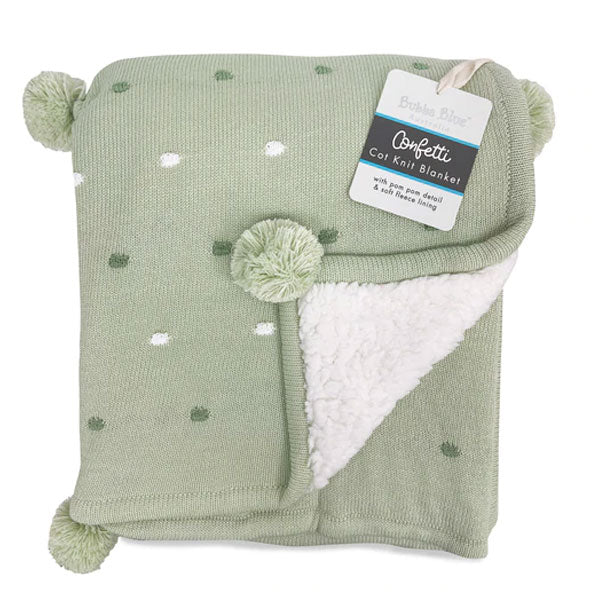 Bubba Blue Confetti Cot Knit Blanket Olive