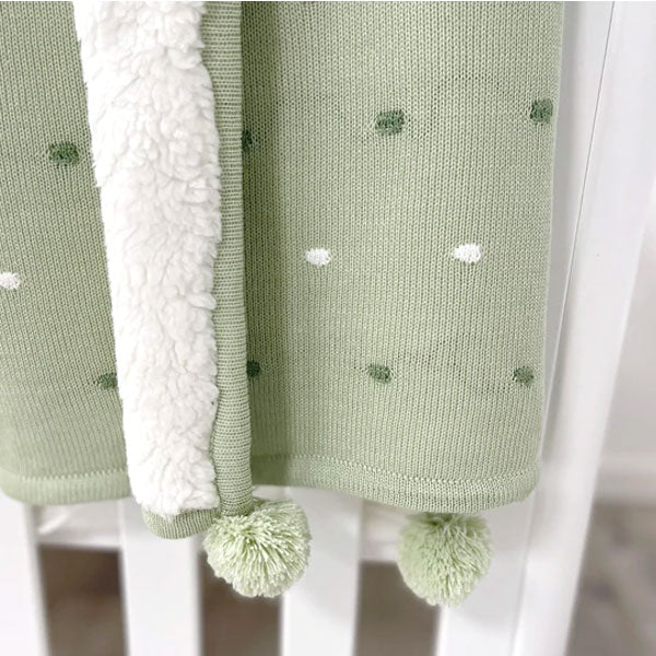 Bubba Blue Confetti Cot Knit Blanket Olive