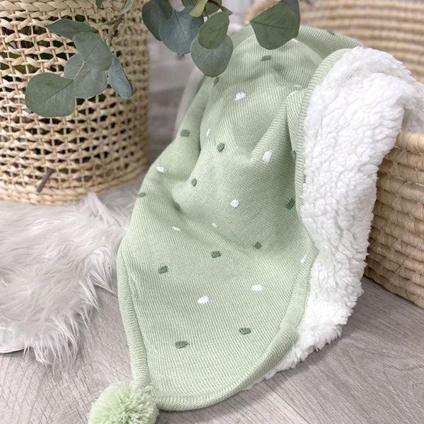 Bubba Blue Confetti Cot Knit Blanket Olive