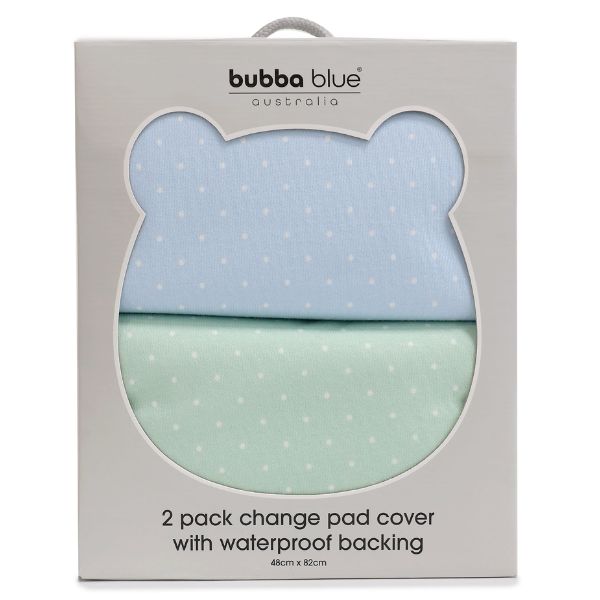 Bubba Blue Confetti Waterproof Change Mat Cover 2pk Blue/Sage