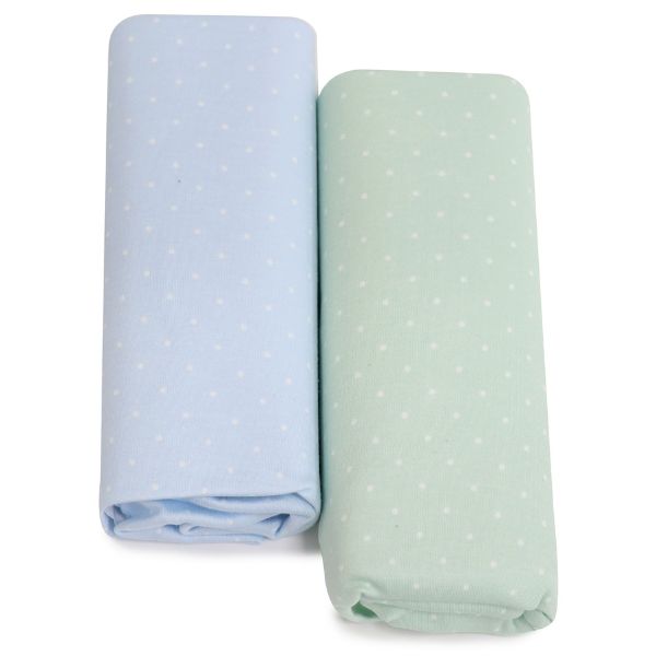 Bubba Blue Confetti Jersey Co Sleeper Fitted Sheets 2pk Blue/Sage