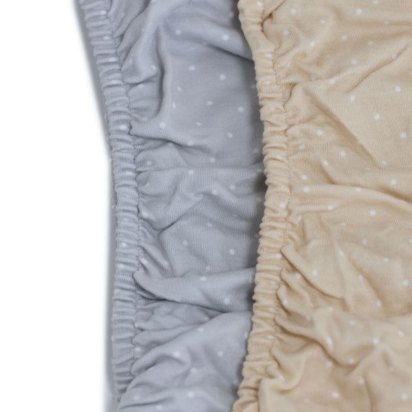Bubba Blue Confetti Jersey Co Sleeper Fitted Sheets 2pk Grey/Taupe