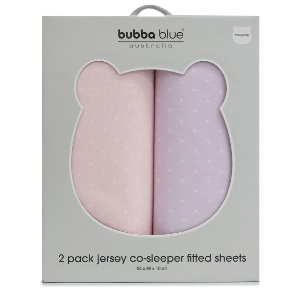 Bubba Blue Confetti Jersey Co Sleeper Fitted Sheets 2pk Pink/Lilac