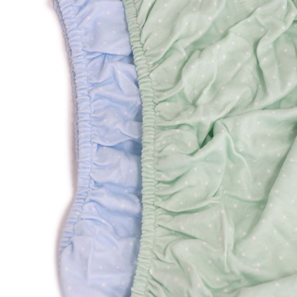 Bubba Blue Confetti Jersey Cot Fitted Sheets 2pk Blue/Sage